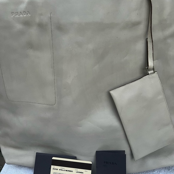 Large stone color Prada tote - Picture 5 of 8